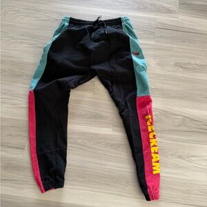 Icecream Black Colorblock Sweatpants with Teal Panels size xl